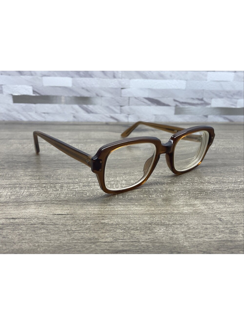 Vintage 1960s Romco Halo Military BCG Brown 50-24 Eyeglasses Frame 4 1/2 x 5 3/4